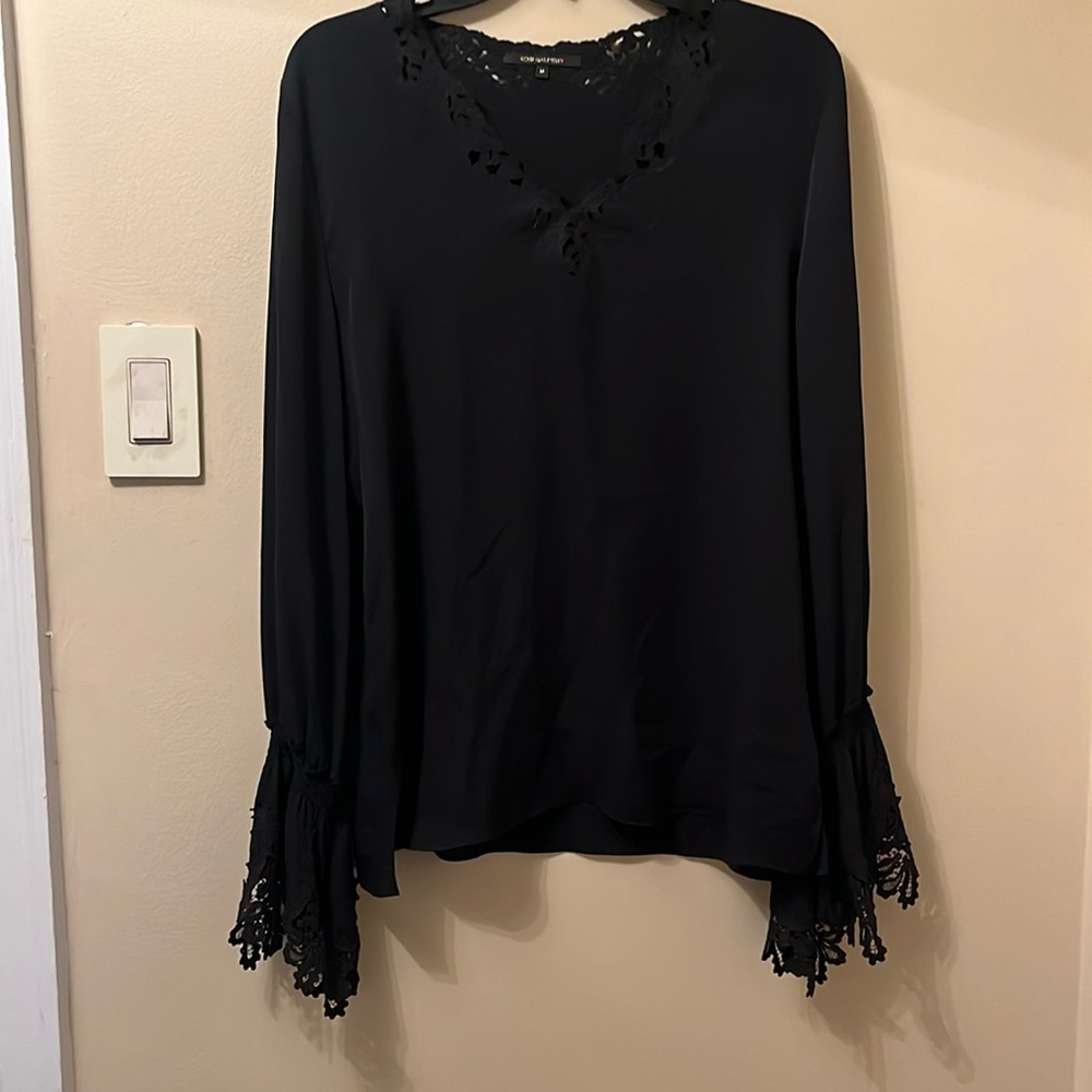 Kobi Halperin black poet blouse with embroidery size medium